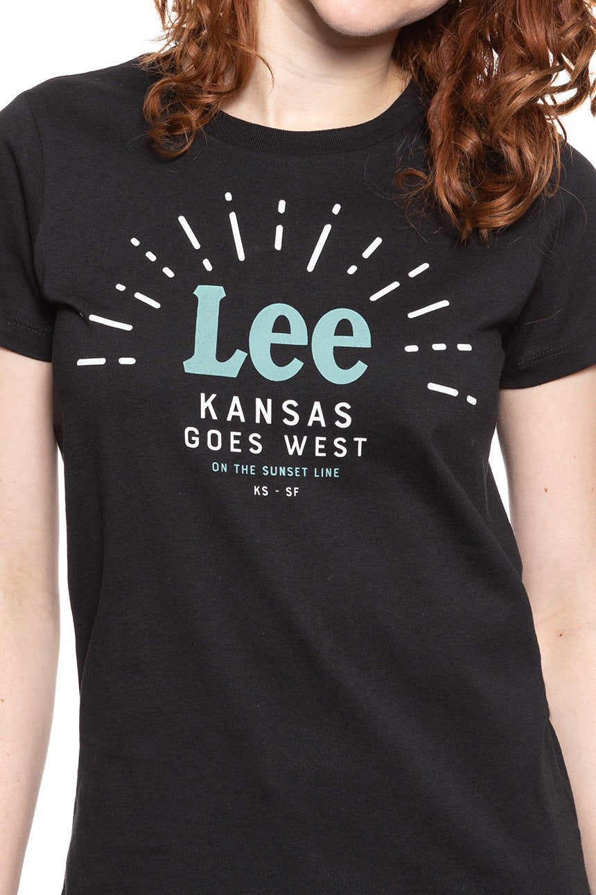 LEE T SHIRT DAMSKI SEASONAL LOGO TEE BLACK L42YRE01 112109518