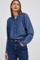 LEE VOLUME SLEEVE SHIRT DAMSKA KOSZULA Z DŁUGIM RĘKAWEM BRIGHT NAVY L45BTSC 112144041