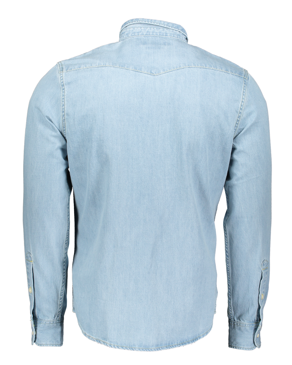 LEE WESTERN SHIRT MĘSKA KOSZULA JEANSOWA Z DŁUGIM RĘKAWEM LOGO HEATHER BLUE L643PLLI 112115421