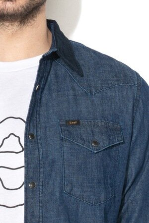 LEE WESTERN SHIRT MĘSKA KOSZULA JEANSOWA Z DŁUGIM RĘKAWEM RINSE L643KXCY 112115369