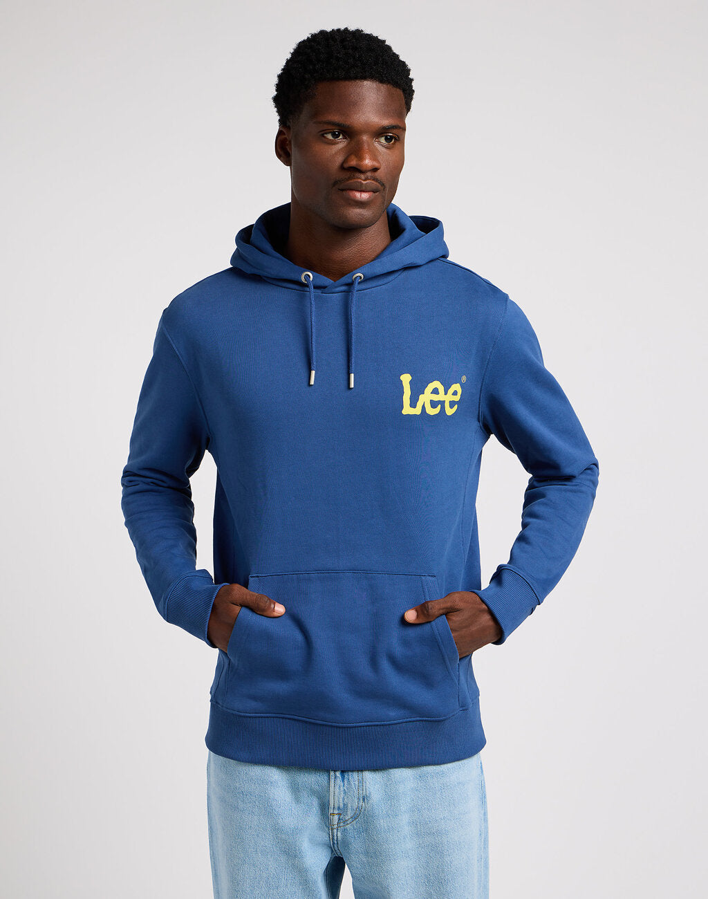 Bluza Nierozpinana Męska Lee Wobbly Hoodie Logo Midnight Navy 112349102 LM54016852