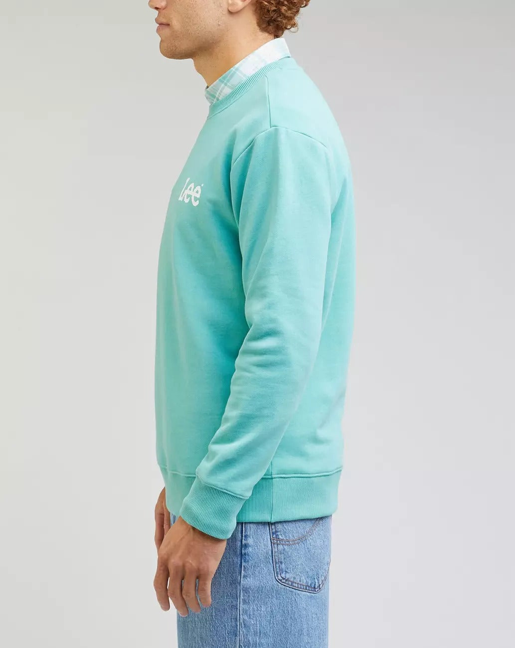 Lee Wobbly SWS Męska Bluza Klasyczna Logo L81MFW41 112330663