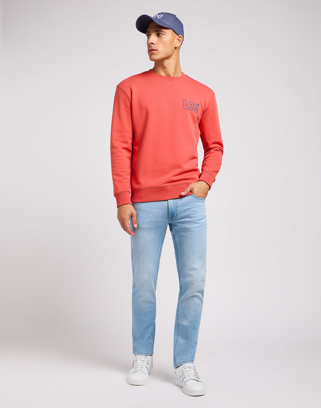 LEE WOBBLY SWS MĘSKA BLUZA NIEROZPINANA LOGO POPPY 112349356 L81M015640