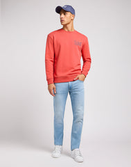 LEE WOBBLY SWS MĘSKA BLUZA NIEROZPINANA LOGO POPPY 112349356 L81M015640