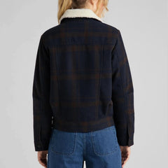 LEE WOOL CHECK SHERPA DAMSKA KURTKA PRZEJŚCIOWA WINTER BROWN L56XMSOH 112113150