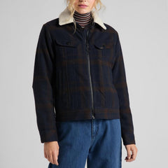 LEE WOOL CHECK SHERPA DAMSKA KURTKA PRZEJŚCIOWA WINTER BROWN L56XMSOH 112113150