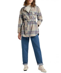 LEE WOOL OVERSHIRT DAMSKI PŁASZCZ STEEL GREEN L45HTETY 112144047