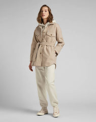LEE WOOL OVERSHIRT WORKWEAR DAMSKI PŁASZCZ WHITE L45HTBTW 112144045