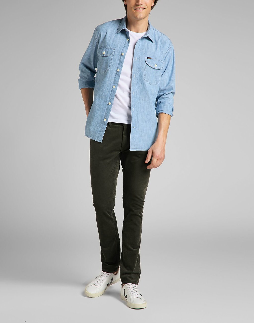 LEE WORKER SHIRT MĘSKA KOSZULA JEANSOWA VINTAGE INDIGO L68HNSSR 112140621