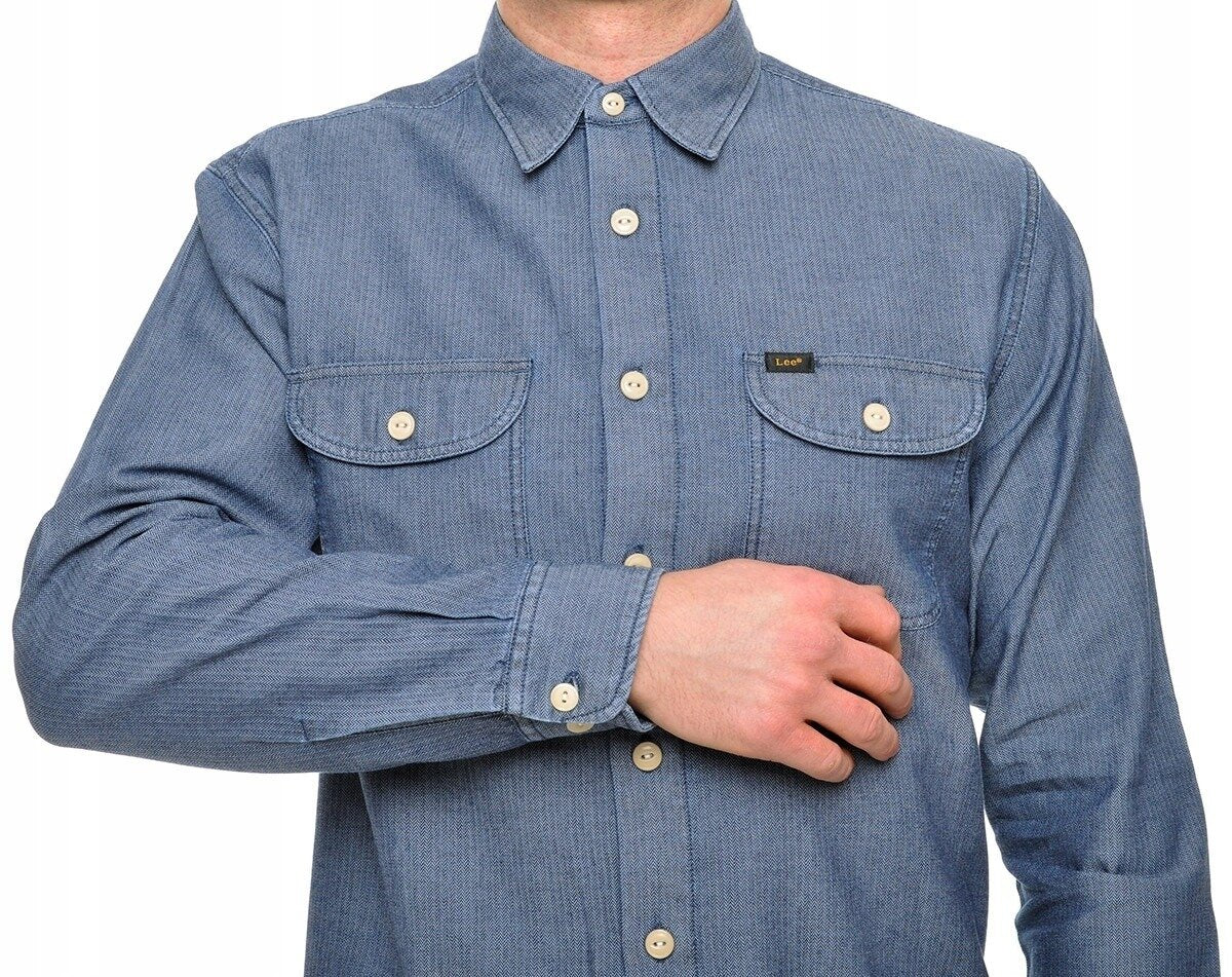 LEE WORKER SHIRT RELAXED FIT MĘSKA KOSZULA JEANSOWA DARK NAVY L68HJLNM 112117131