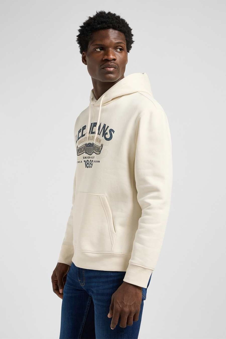 MĘSKA BLUZA LEE BIG LOGO HOODIE ECRU 112370452