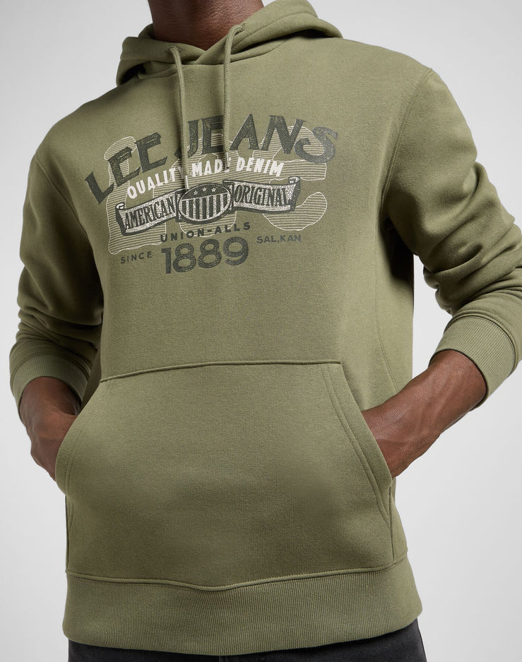 MĘSKA BLUZA LEE BIG LOGO HOODIE MERCANTILE GREEN 112370453