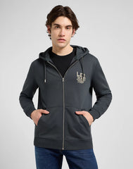 MESKA BLUZA  LEE ELEVATED ESS ZIP HOODIE WASHED BLACK 112371841