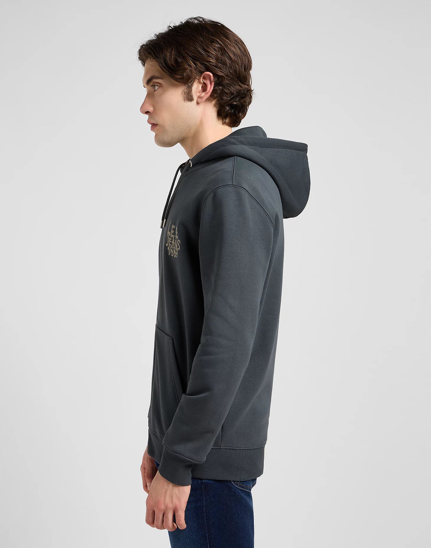 MESKA BLUZA  LEE ELEVATED ESS ZIP HOODIE WASHED BLACK 112371841