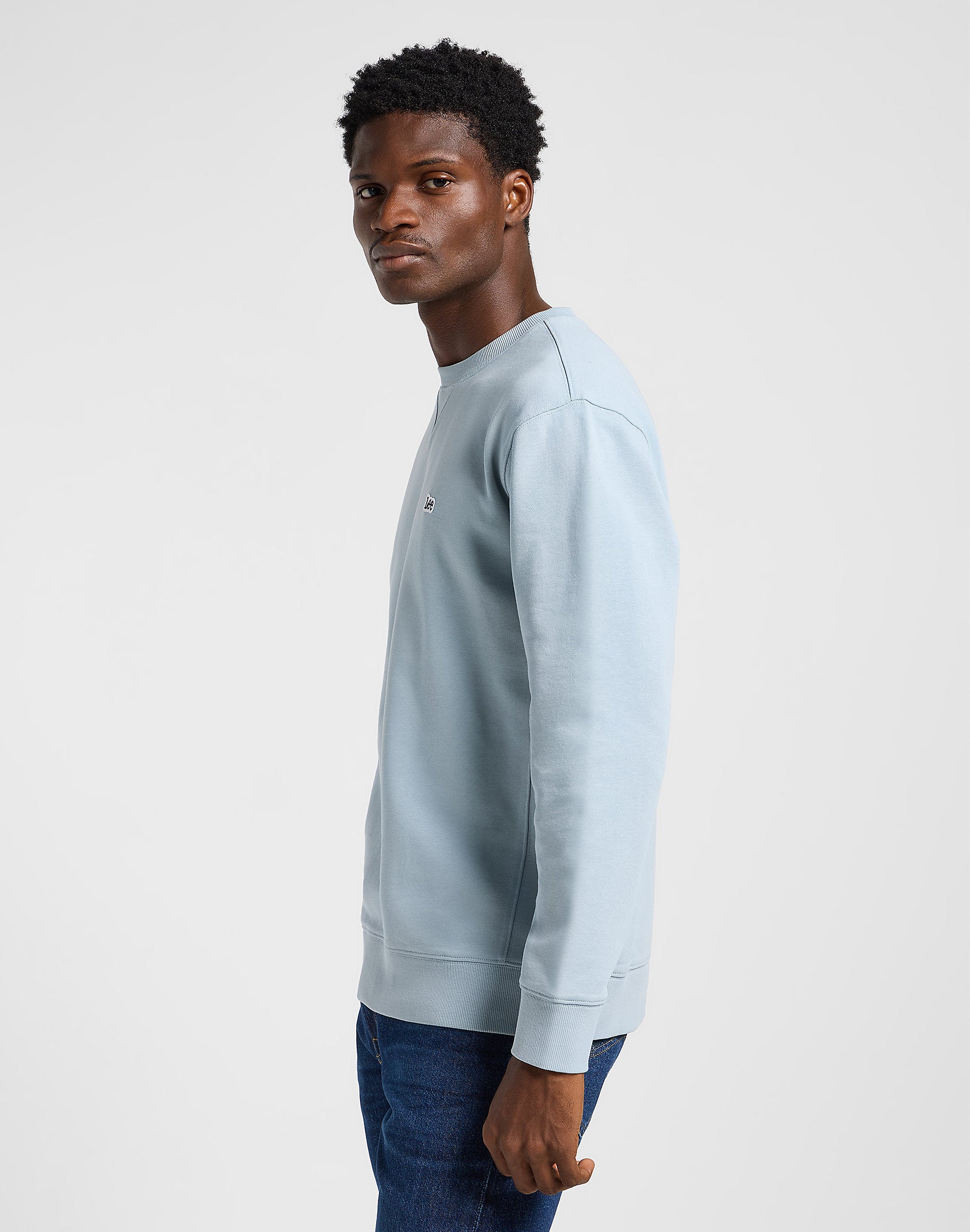 Męska Bluza Lee Patch Crew Sws Concrete Gray 112363879