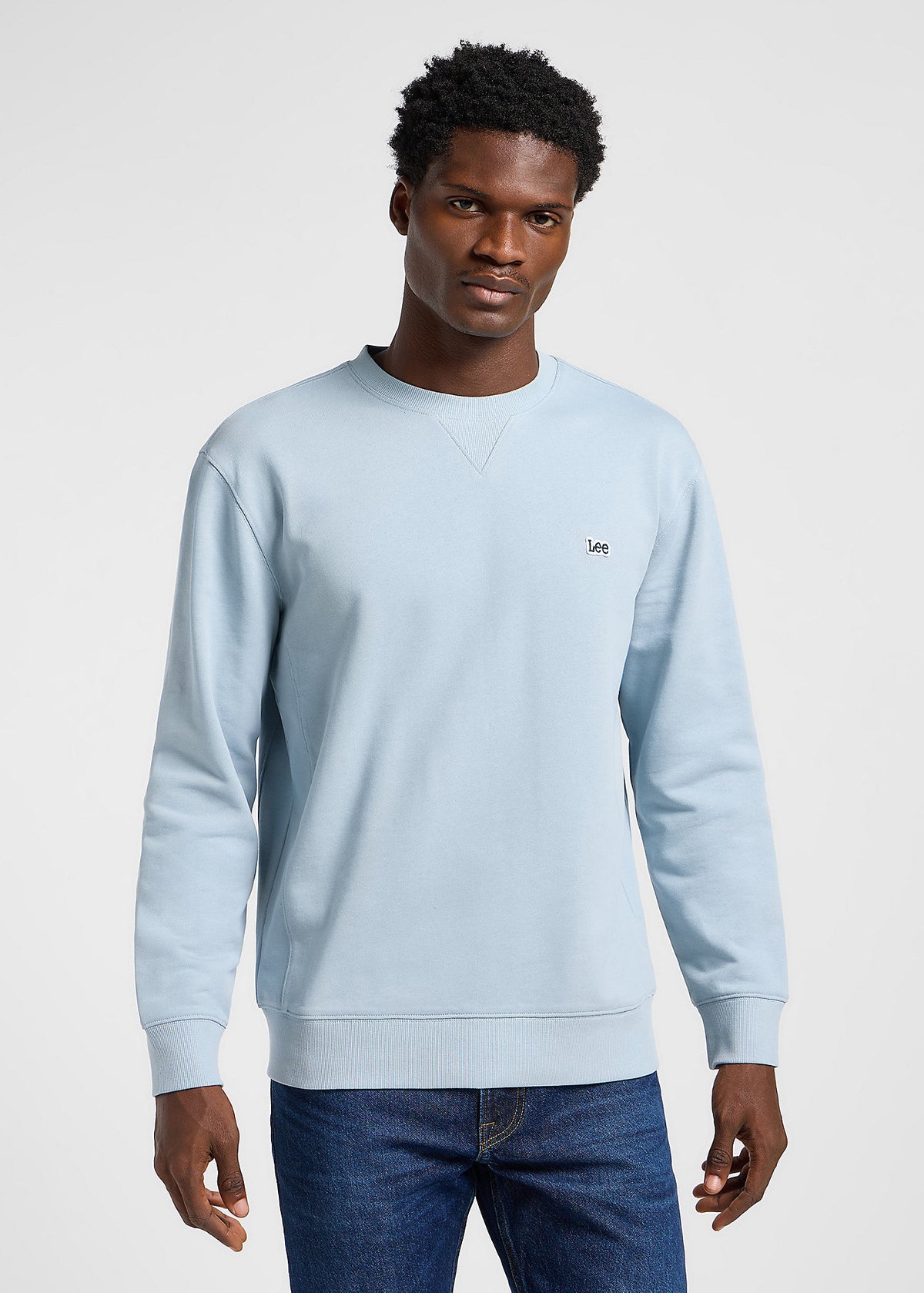 Męska Bluza Lee Patch Crew Sws Concrete Gray 112363879