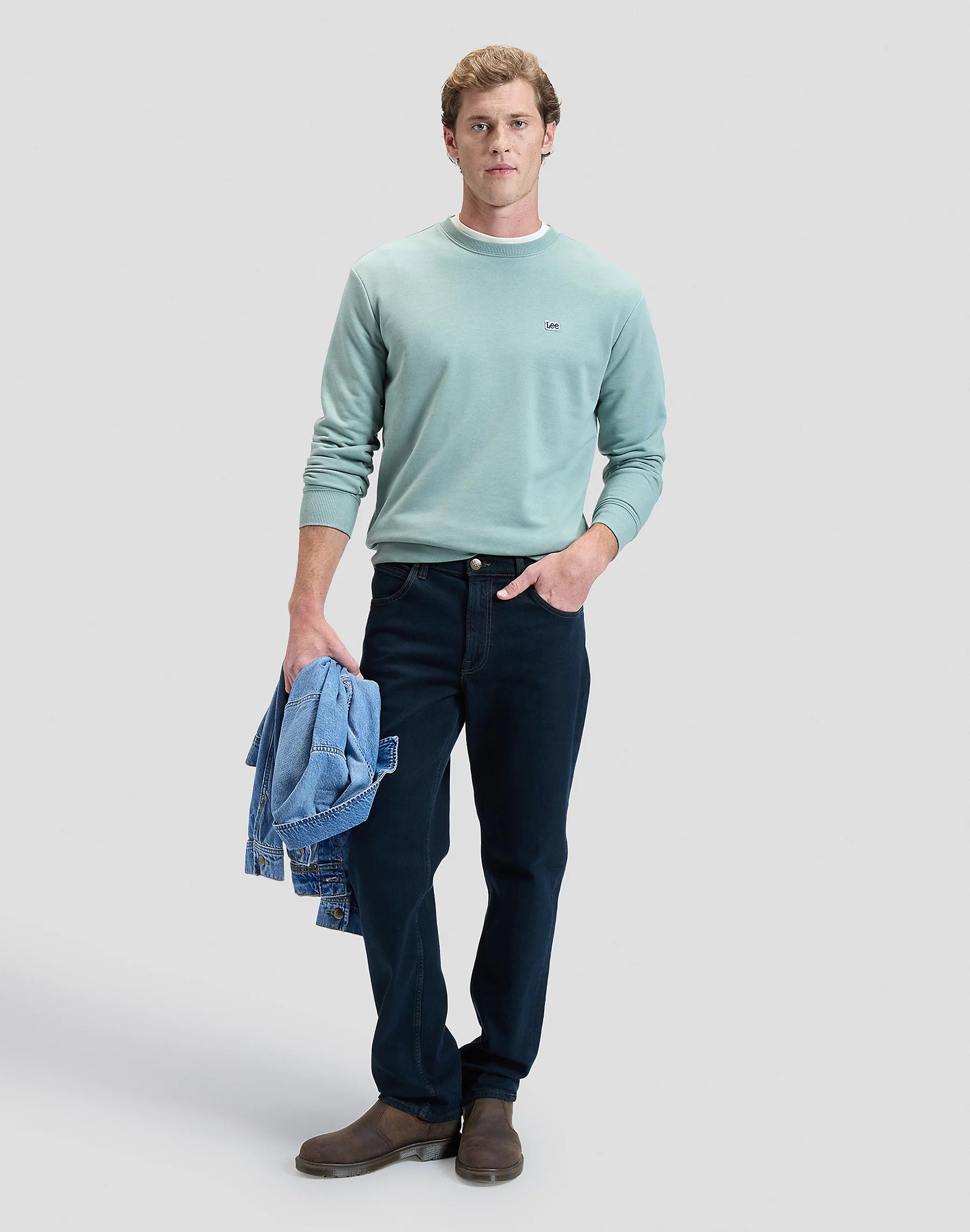 Męska Bluza Lee Patch Crew SWS Desert Sage 112376423