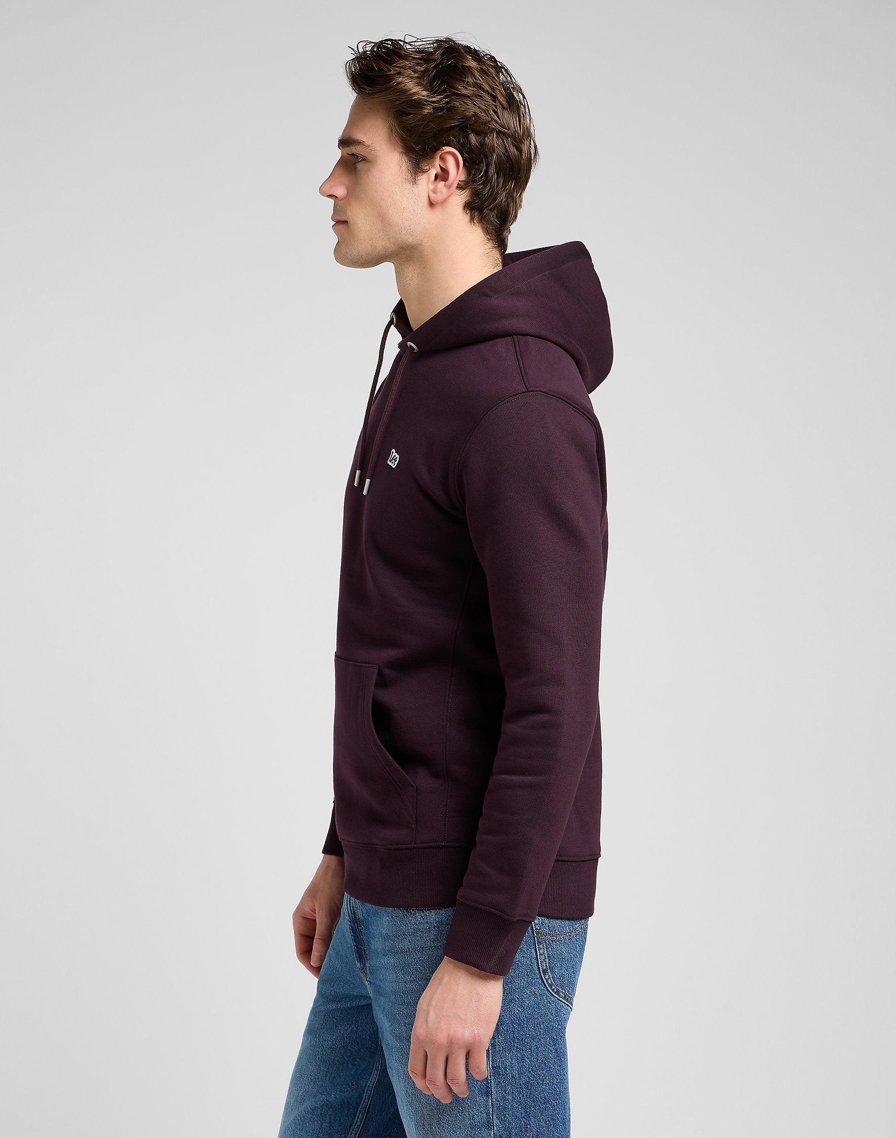 MESKA BLUZA LEE PLAIN HOODIE DEEP WINE 112371837