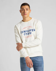 MĘSKA BLUZA LEE RAGLAN GRAPHIC SWS ECRU L83NSPNQ 112122411