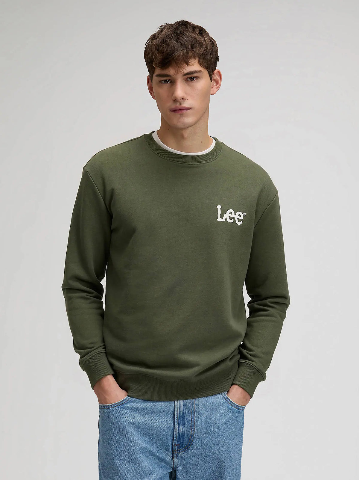 MESKA BLUZA LEE WOBBLY LEE SWS LICHEN OLIVE 112376437