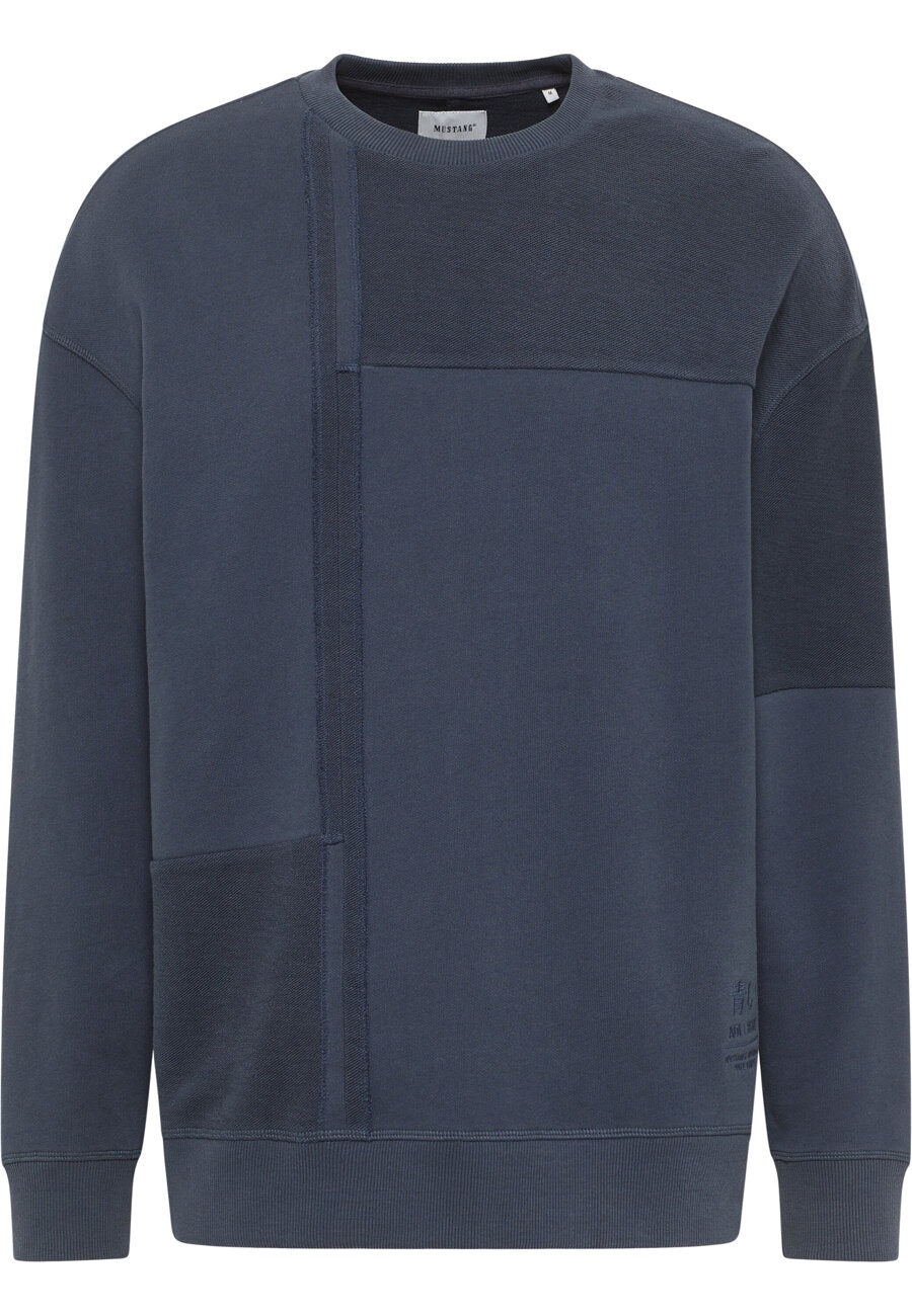 MĘSKA BLUZA MUSTANG Ben Patchwork CN Outer Space 1013506 5330