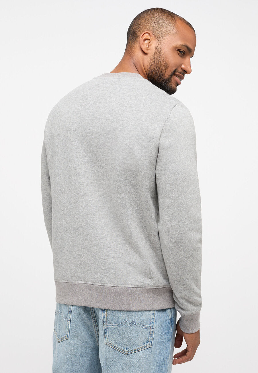 Męska Bluza Mustang Logo Ben Crewneck Mid Grey Mélange 1014159 4140