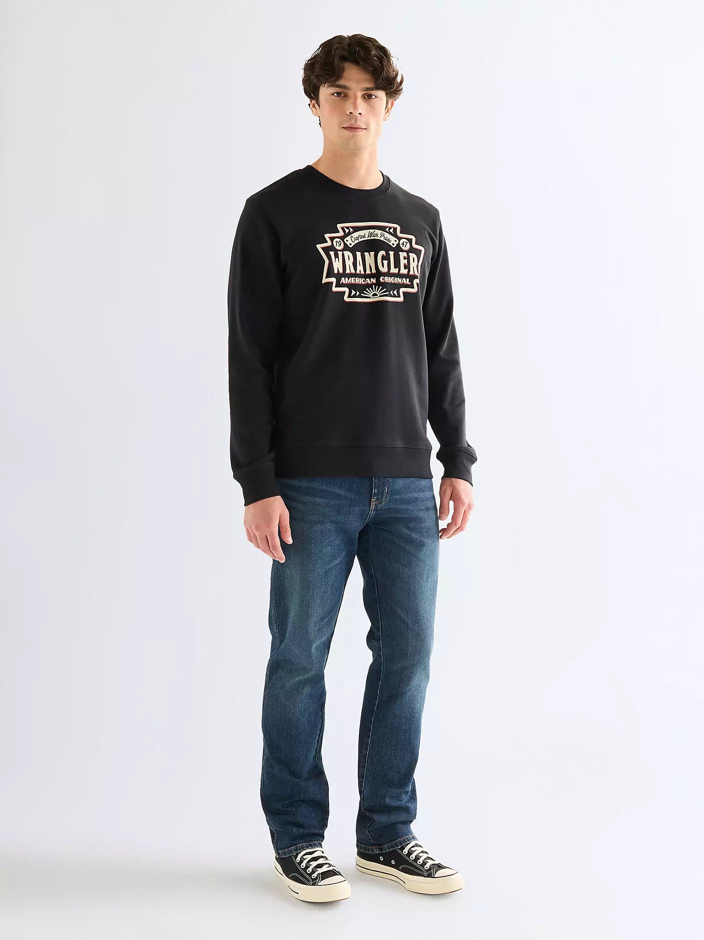 MĘSKA BLUZA WRANGLER AMERICANA CREW BLACK 112378988