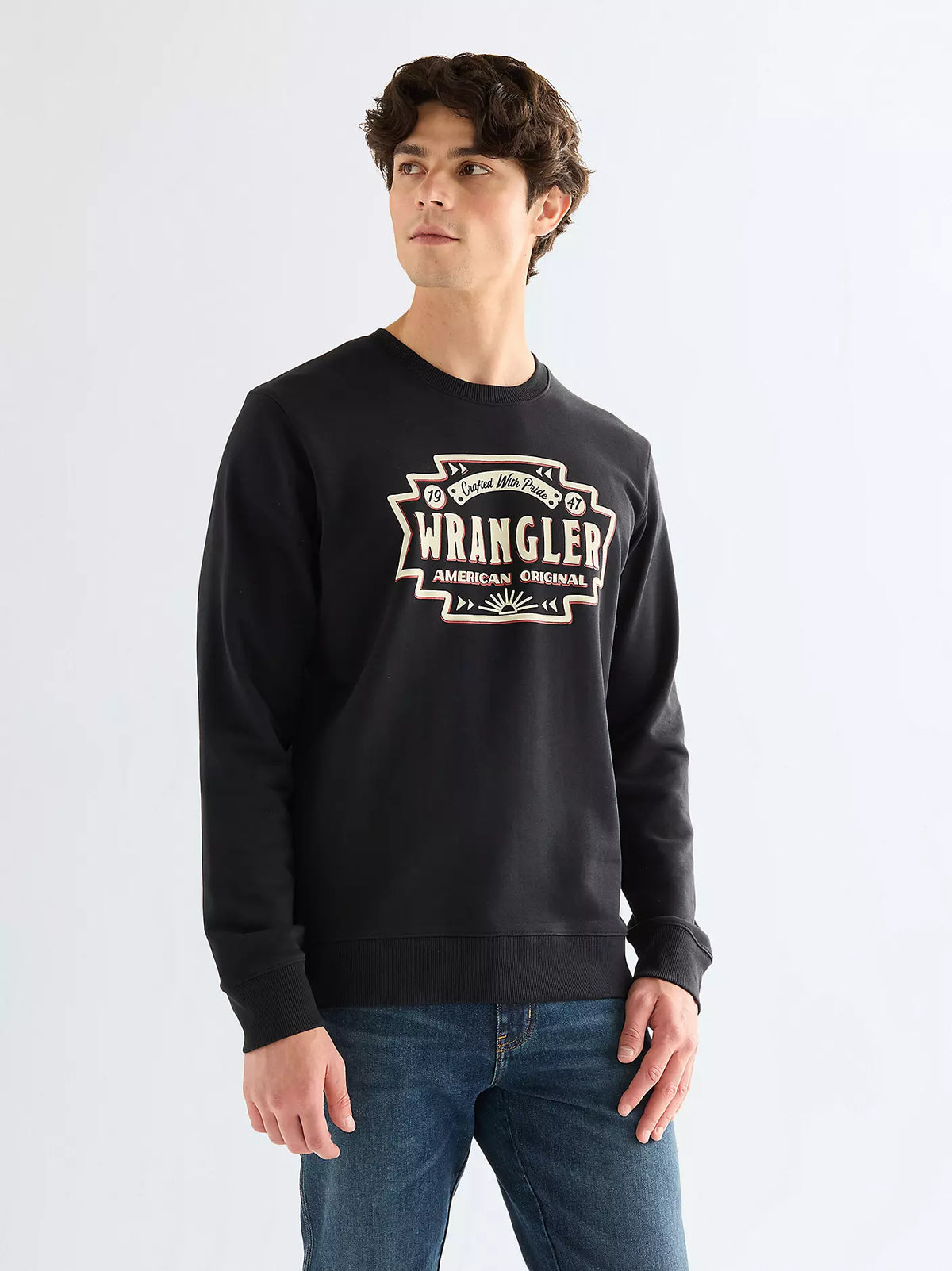 MĘSKA BLUZA WRANGLER AMERICANA CREW BLACK 112378988