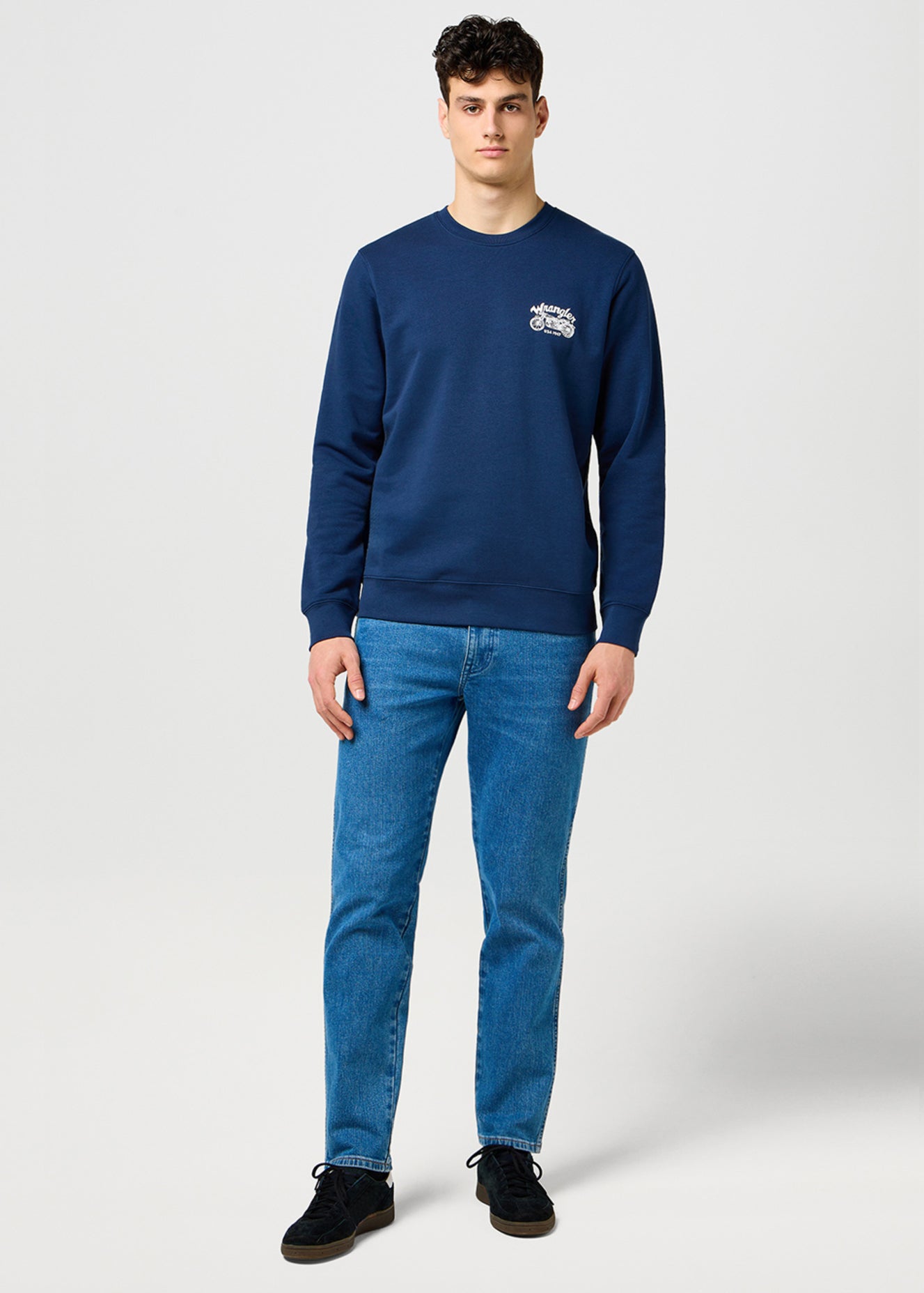 MESKA BLUZA WRANGLER AMERICANA CREW NAVY 112371649