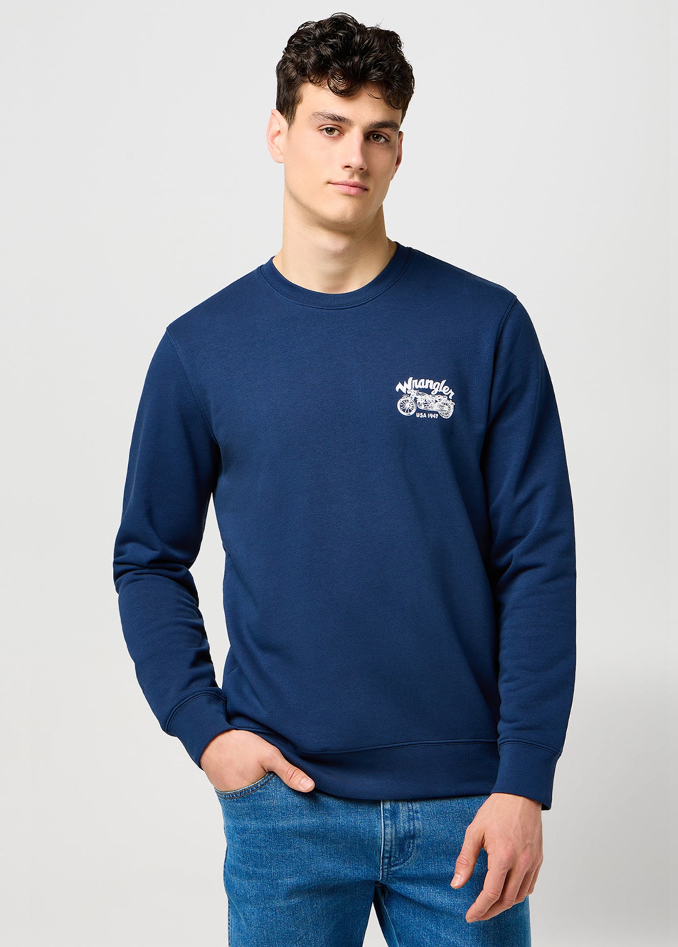MESKA BLUZA WRANGLER AMERICANA CREW NAVY 112371649