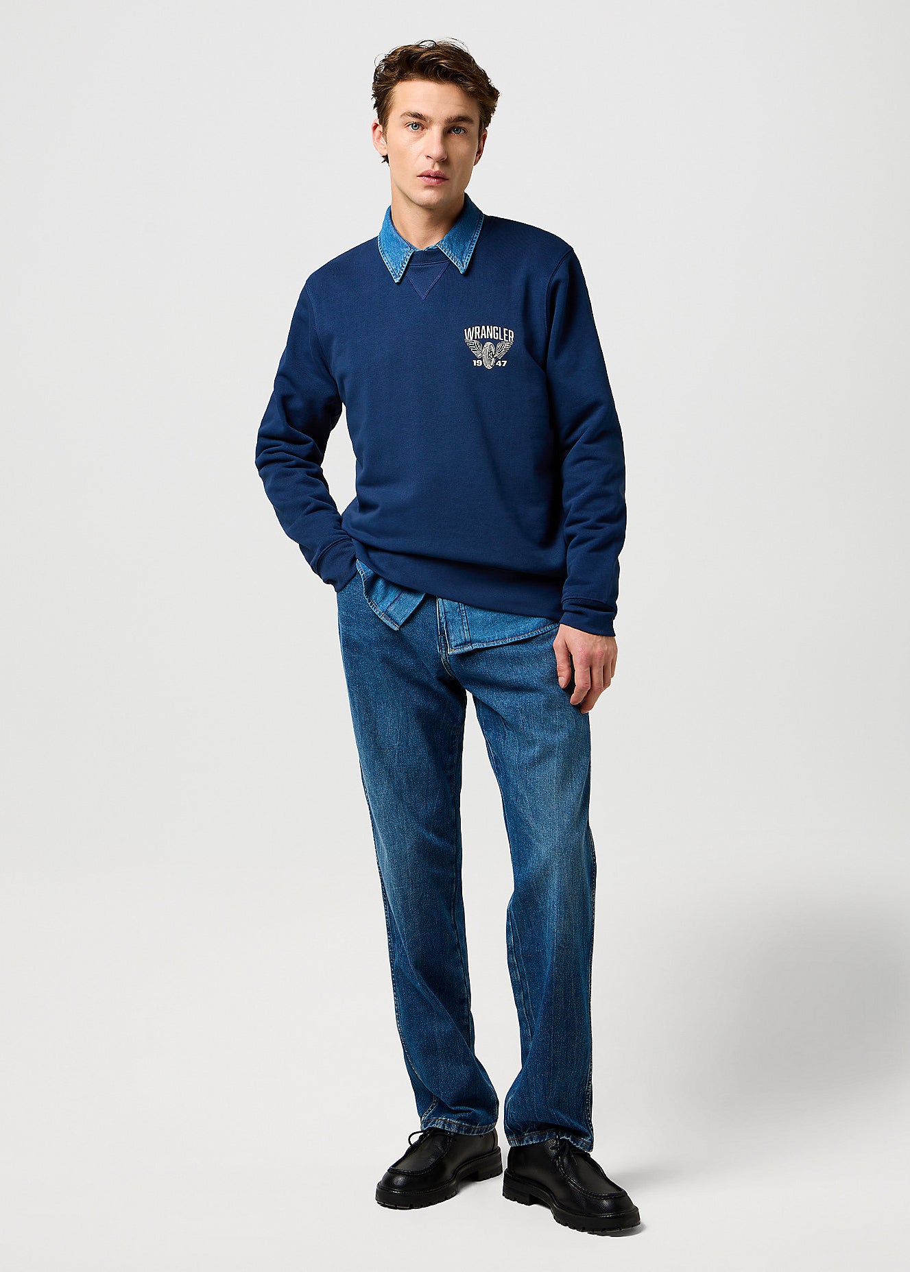 Męska Bluza Wrangler Americana Crew Navy 112371678