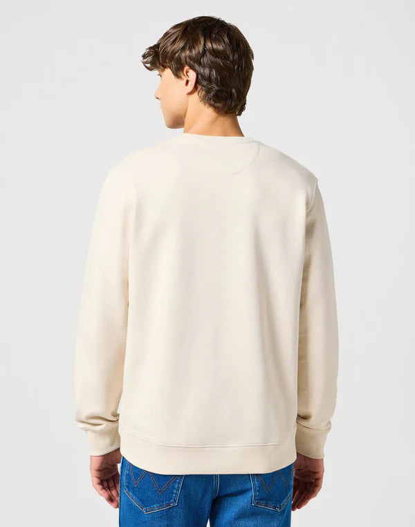 Meska Bluza Wrangler Crewneck Sweatshirt Vintage White 112357365