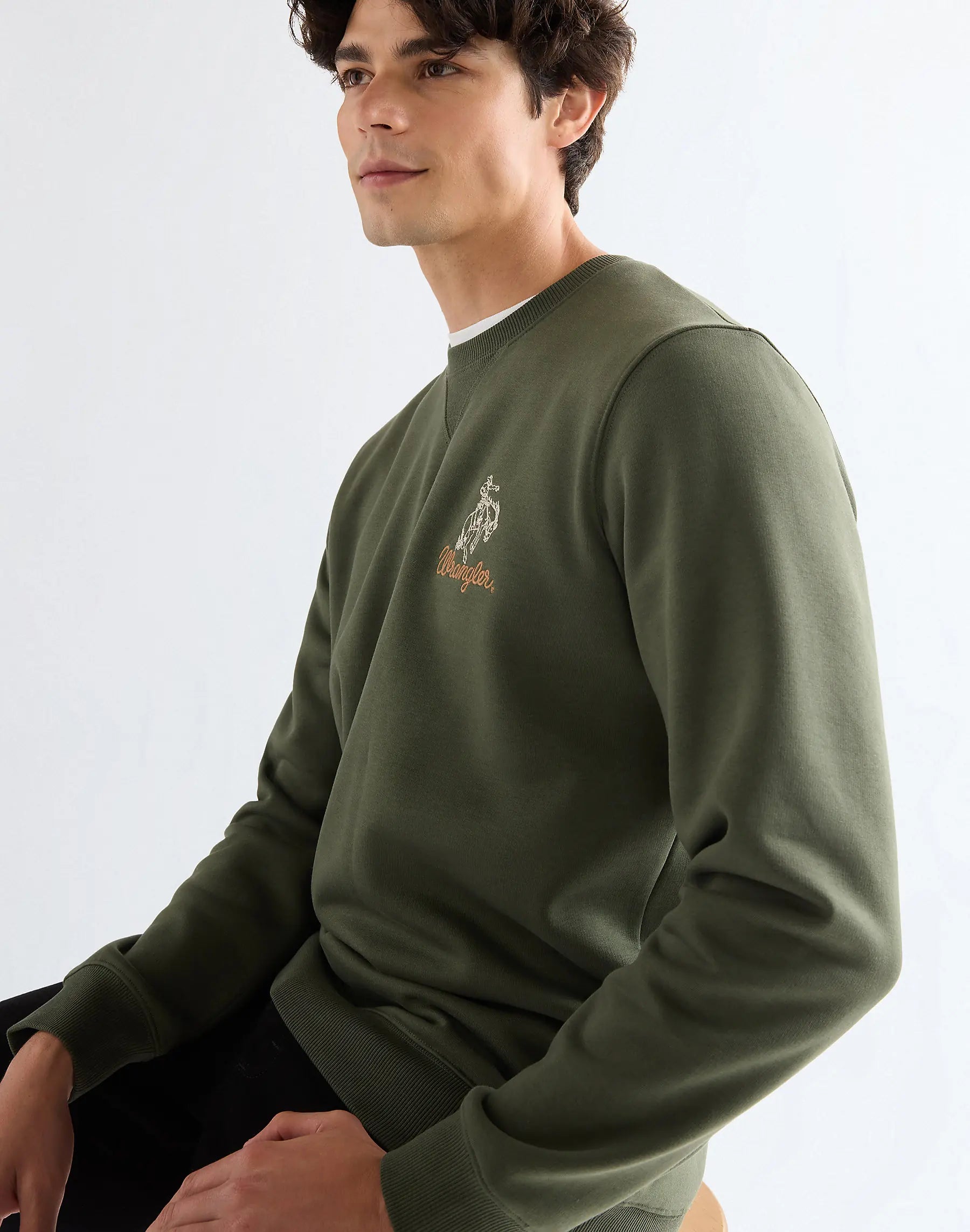 Męska Bluza Wrangler Embroidery Crew Deep Depths 112378020