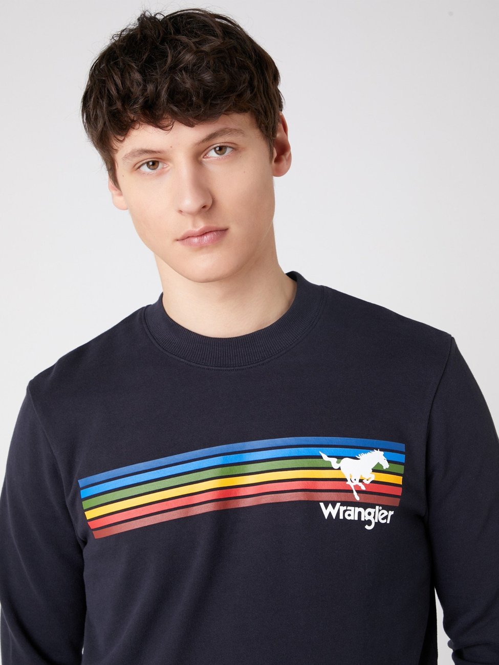 MĘSKA BLUZA WRANGLER EXPLORER SWEAT DARK NAVY W6D0HYXAE 112130714