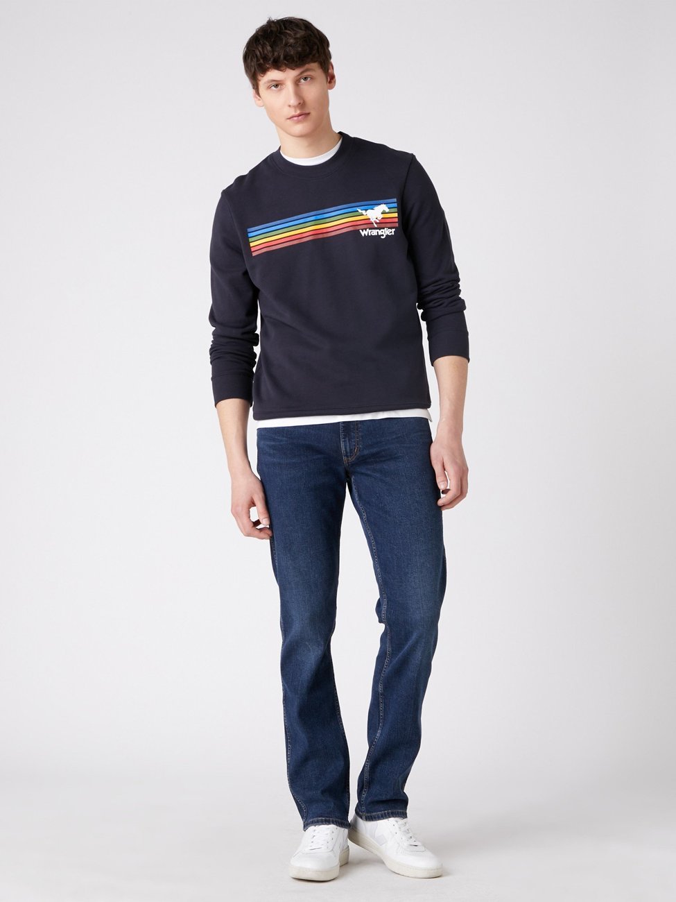 MĘSKA BLUZA WRANGLER EXPLORER SWEAT DARK NAVY W6D0HYXAE 112130714