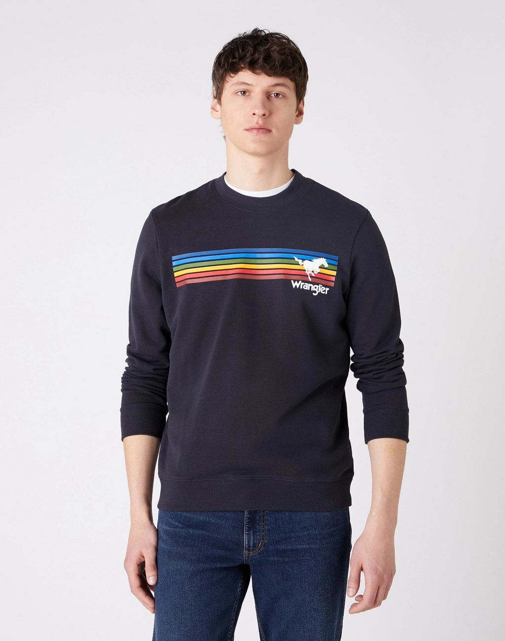 MĘSKA BLUZA WRANGLER EXPLORER SWEAT DARK NAVY W6D0HYXAE 112130714