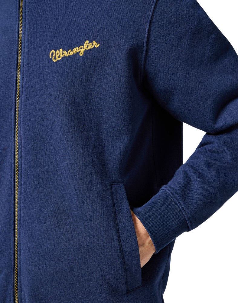 Meska Bluza Wrangler Funnel Neck Zip Navy 112350547