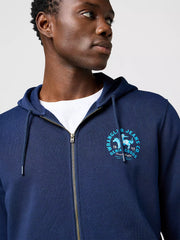 MĘSKA BLUZA WRANGLER GRAPHIC ZIP HOODIE NAVY 112371461