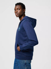 MĘSKA BLUZA WRANGLER GRAPHIC ZIP HOODIE NAVY 112371461