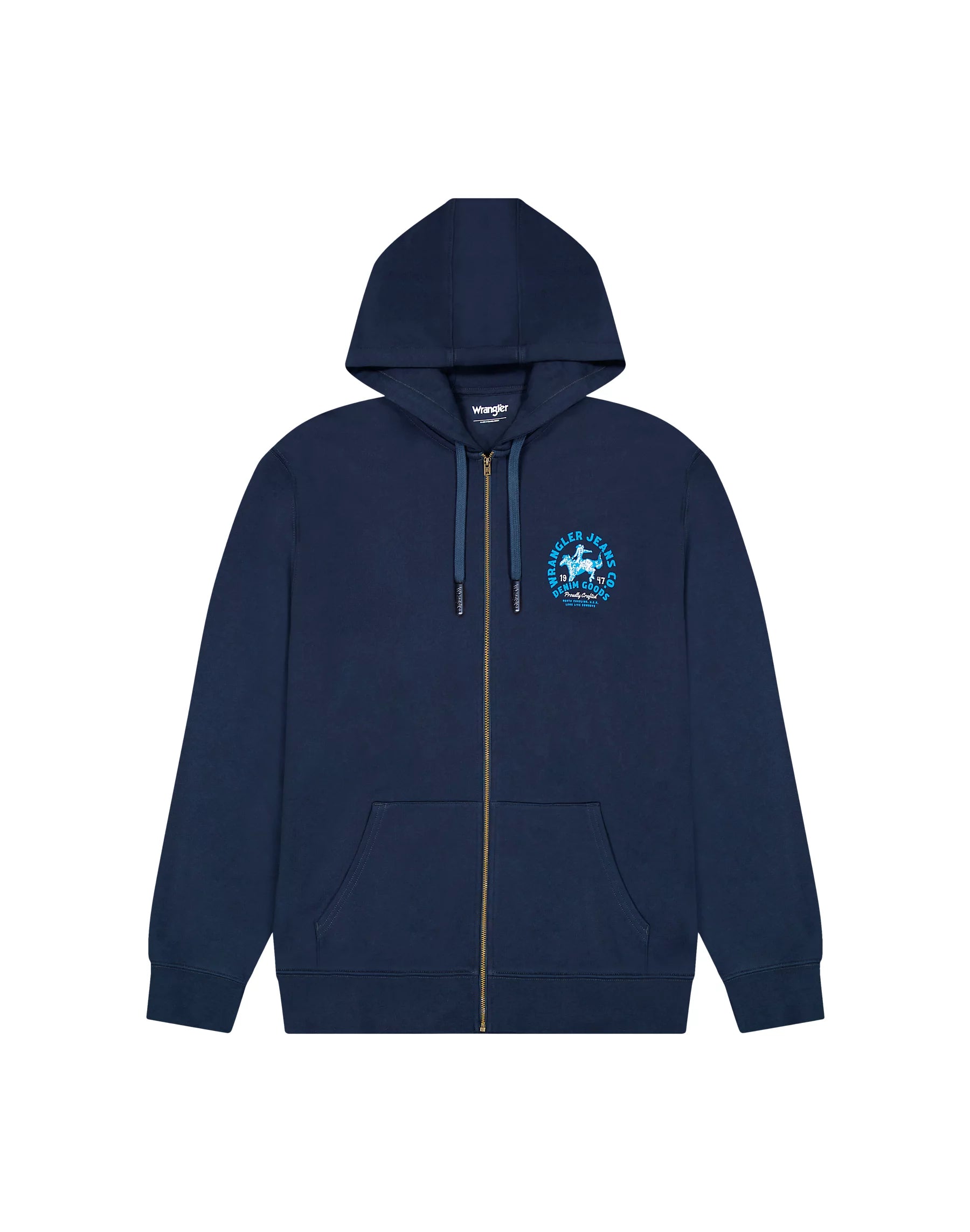 MĘSKA BLUZA WRANGLER GRAPHIC ZIP HOODIE NAVY 112371461