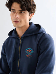 MESKA BLUZA WRANGLER GRAPHIC ZIP HOODIE NAVY 112378028