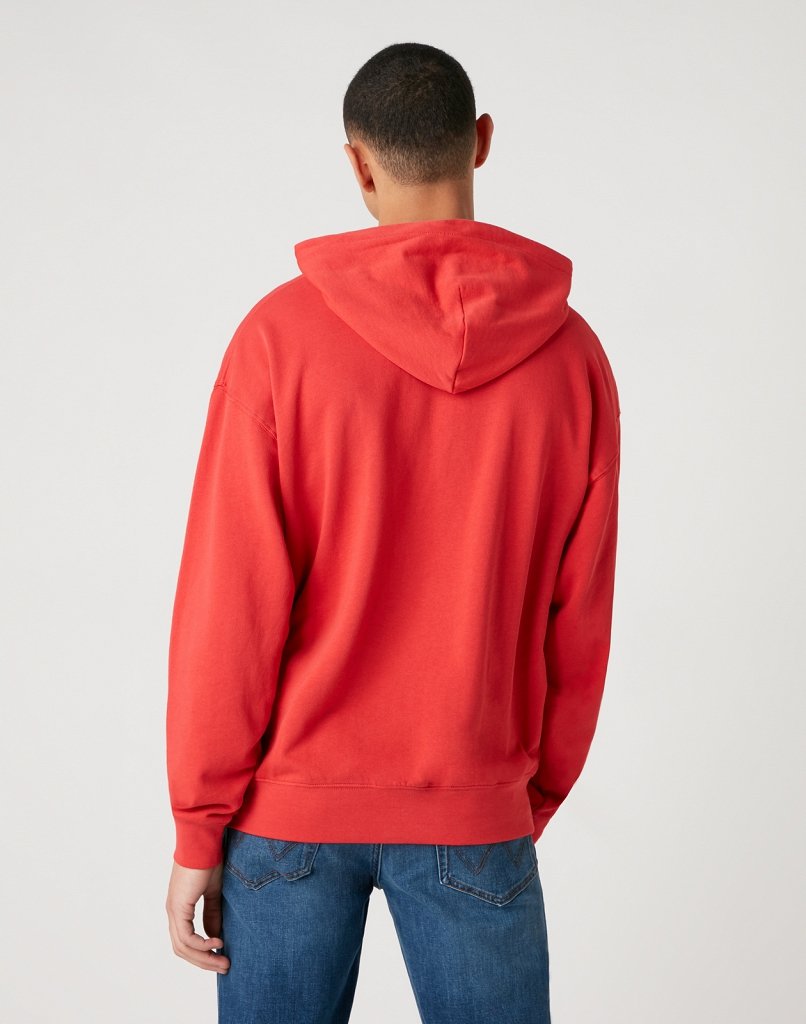 MĘSKA BLUZA WRANGLER HOODIE ROCOCCO RED W6E1HAXA4 112130724
