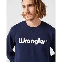 Meska Bluza Wrangler Logo Crew Sweat Navy 112350539