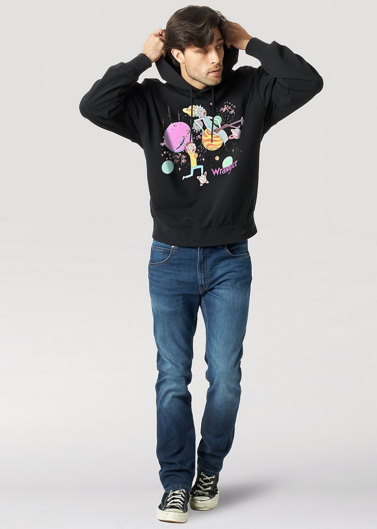 MĘSKA BLUZA WRANGLER RICK&MORTY HOODIE BLACK W6R2HN100 112144804