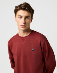 MESKA BLUZA WRANGLER SIGN OFF CREW FIRED BRICK 112371464