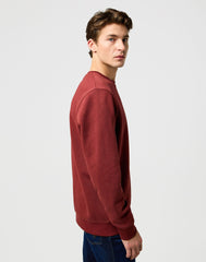 MESKA BLUZA WRANGLER SIGN OFF CREW FIRED BRICK 112371464
