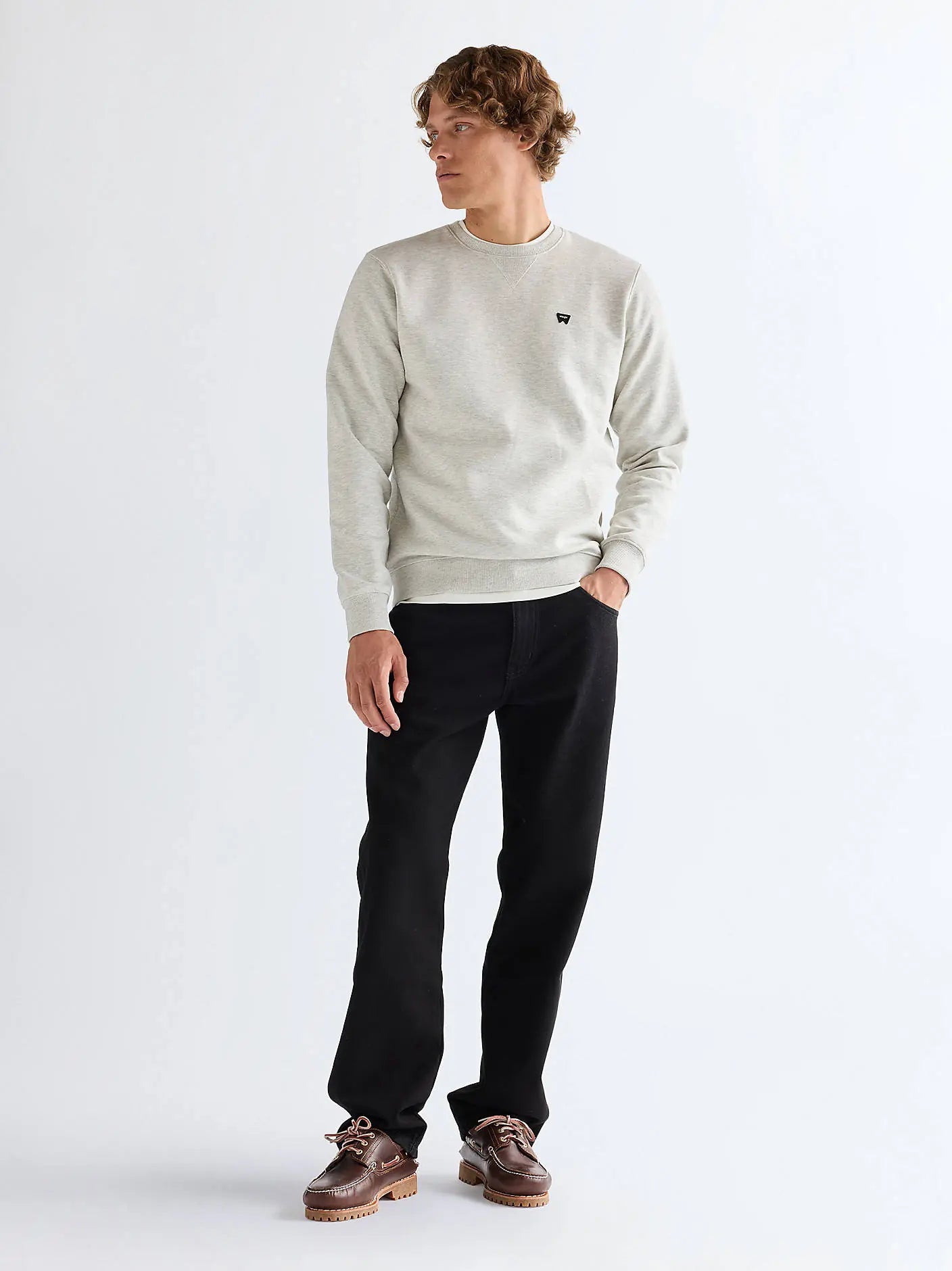Męska Bluza Wrangler Sign Off Crew Oat Mel 112378030