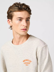 MESKA BLUZA WRANGLER SMALL LOGO CREW OAT MELEE 112364090