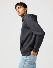 MĘSKA BLUZA WRANGLER SMALL LOGO HOODIE FADED BLACK 112364094