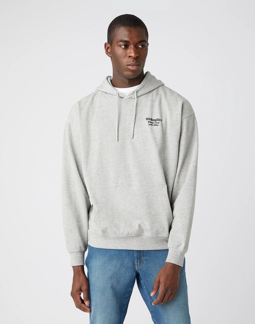 MĘSKA BLUZA WRANGLER WWYG HOODIE MID GREY MEL W6F9H1X37 112141480